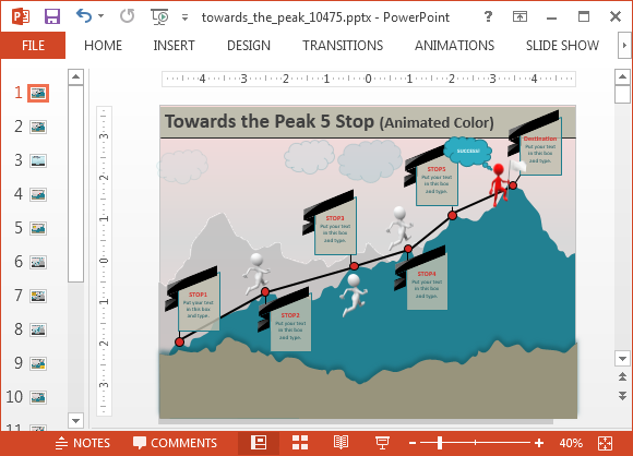 Towards the peak PowerPoint template