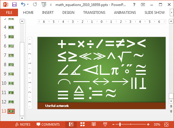 Mathematical Symbols In Powerpoint