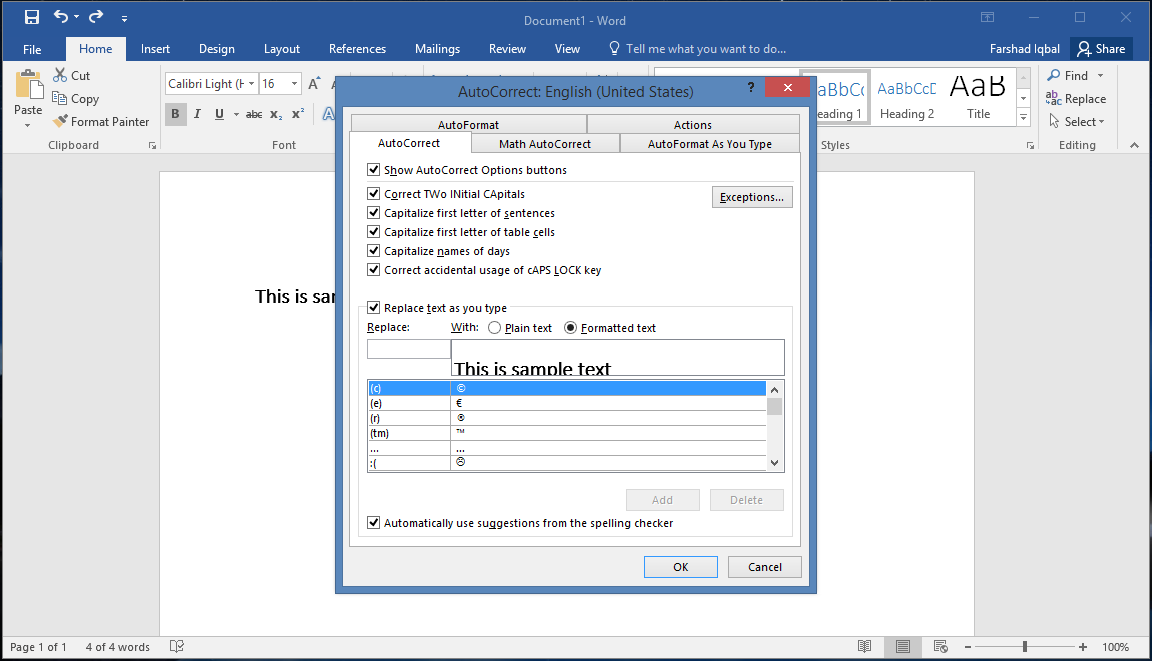 How To Set Automatic Formatting For Words And Phrases In Word