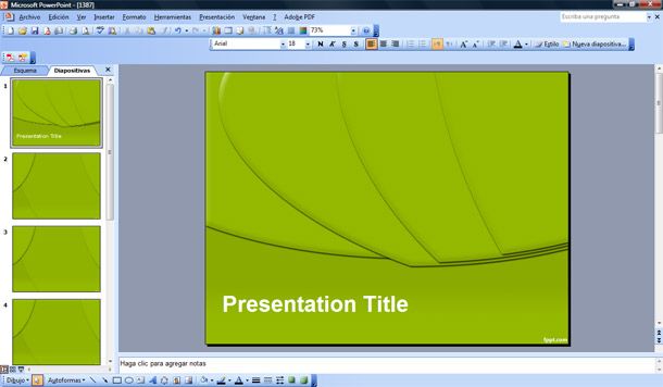 Green Slices Powerpoint Template