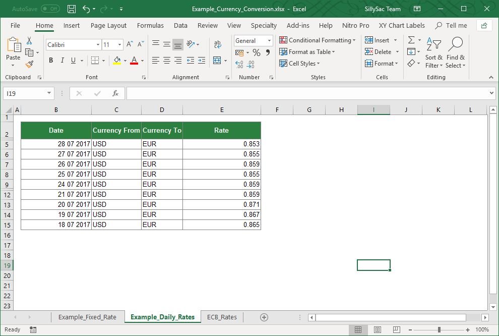 Currency Conversion Rate In Excel