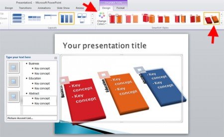 Elegant 2D & 3D bullet lists in Microsoft PowerPoint 2010