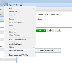 how to share presentation on skype