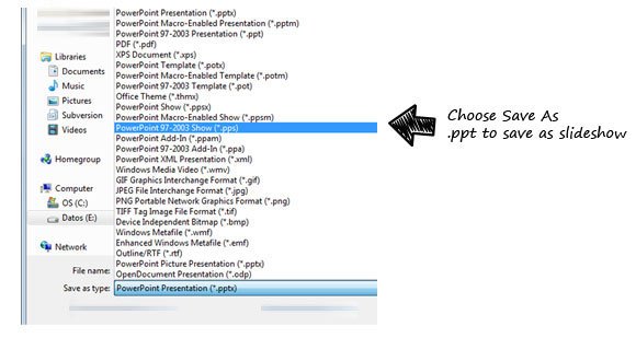 autostart powerpoint presentation full screen