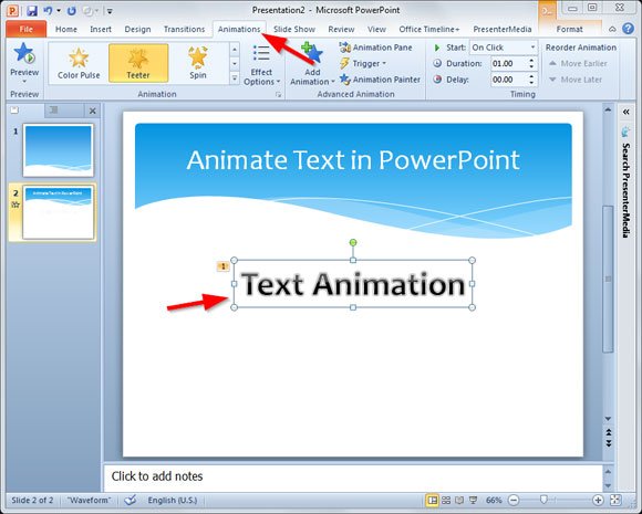 how to insert animation in powerpoint presentation