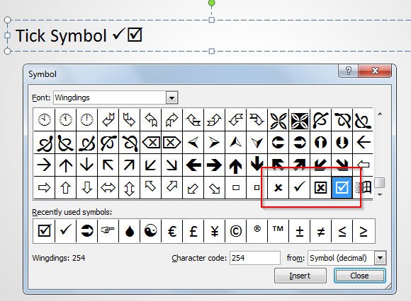 How To Insert A Tick Symbol In PowerPoint