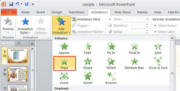 change animations aspect design powerpoint