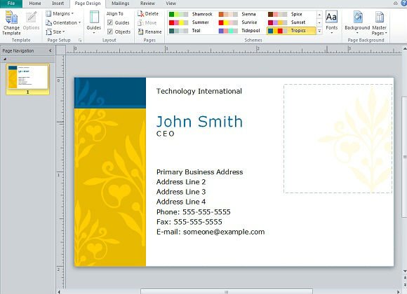 Creating Business Cards In Microsoft Publisher