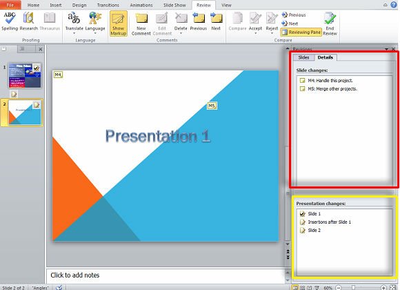 Review and Track Changes in PowerPoint 2010