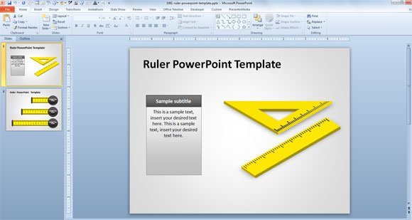 Download Free Ruler PowerPoint Template with Editable Shapes