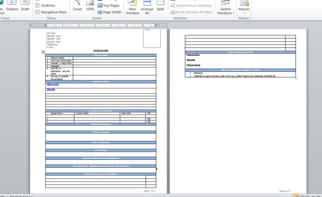 Resume Templates Word 2013