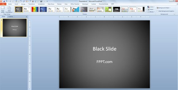 powerpoint presentation goes black
