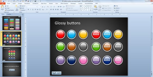 power point presentation button