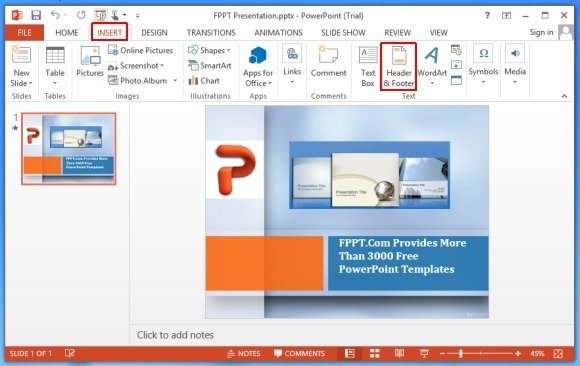 How To Add Header And Footer To Slides In PowerPoint 2013