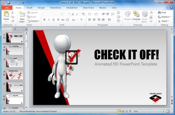 add interactive checkbox to powerpoint