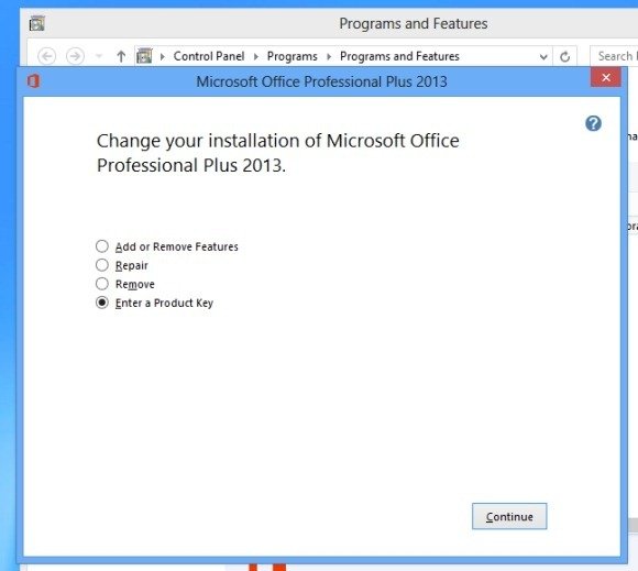 activate office 2013 with product key
