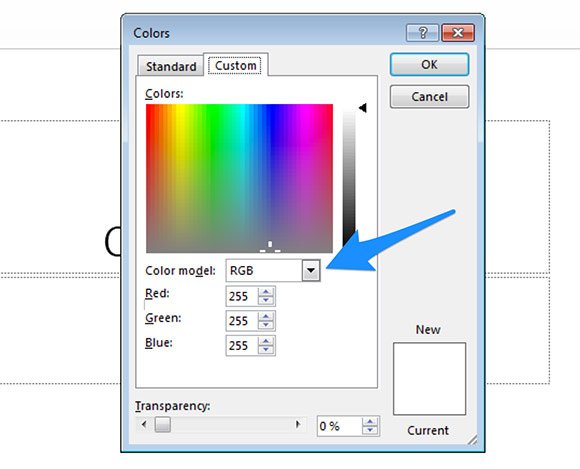 rgb color in word for mac
