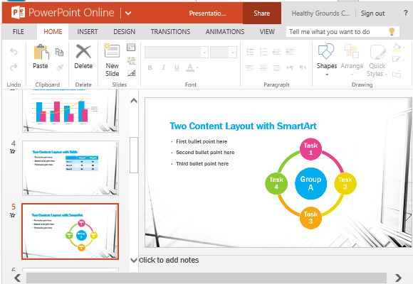 Business Contrast Widescreen Template For PowerPoint Online