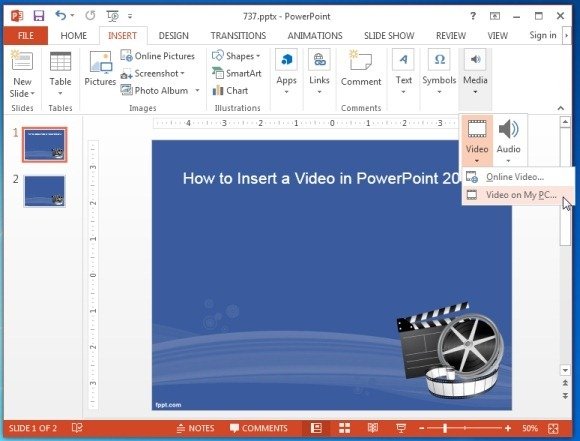 How To Insert A Video in PowerPoint 2013