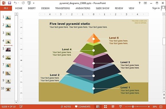 Multi level pyramid diagram