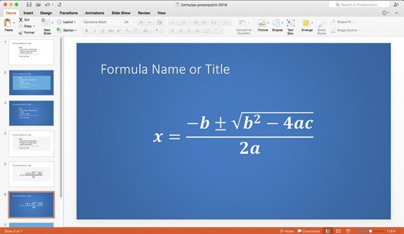 Clearly Display Formulas In PowerPoint Using A Simple Formula Template