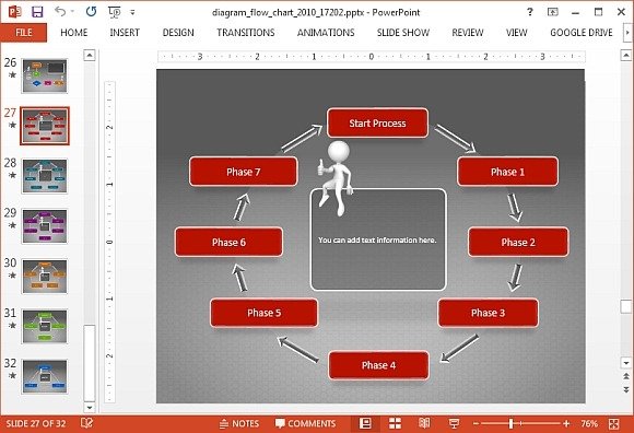 Animated Flow Chart Diagram PowerPoint Template