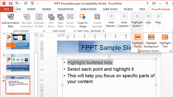 powerpoint highlight part of a picture