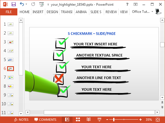 Highlight PowerPoint Slides With Animations With Highlighter Template