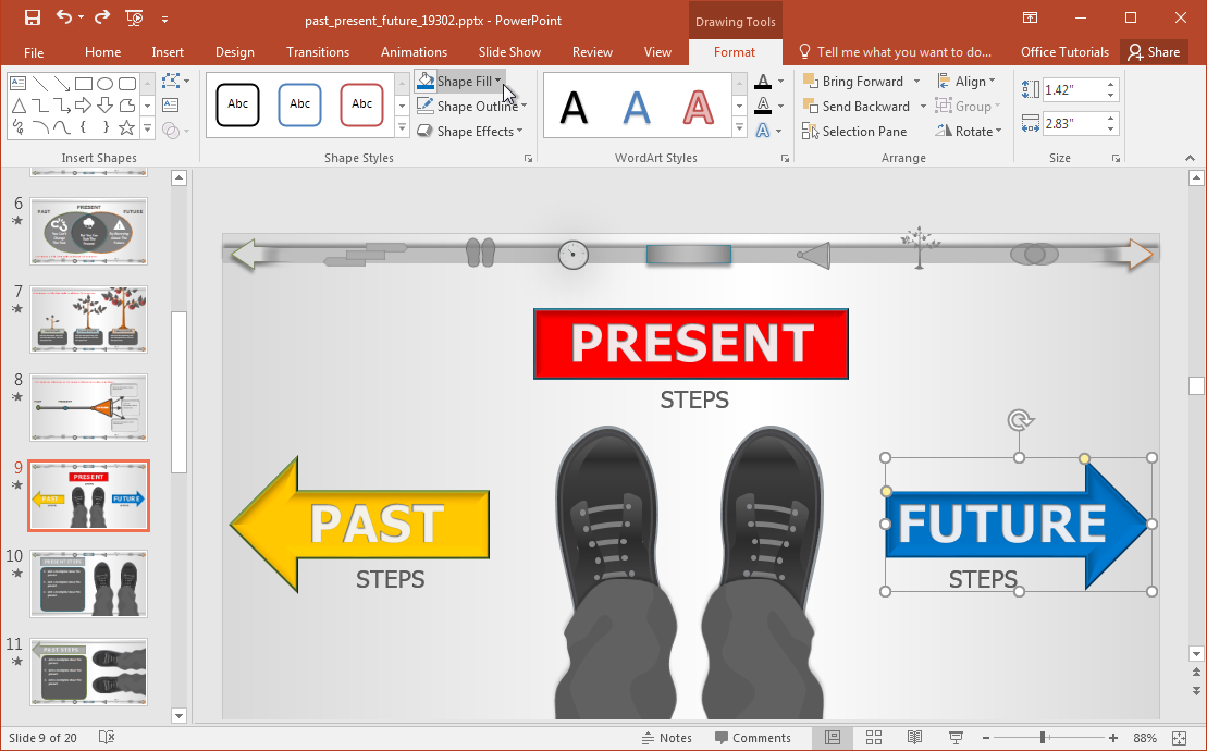 Interactive Past Present Future Powerpoint Template 0179