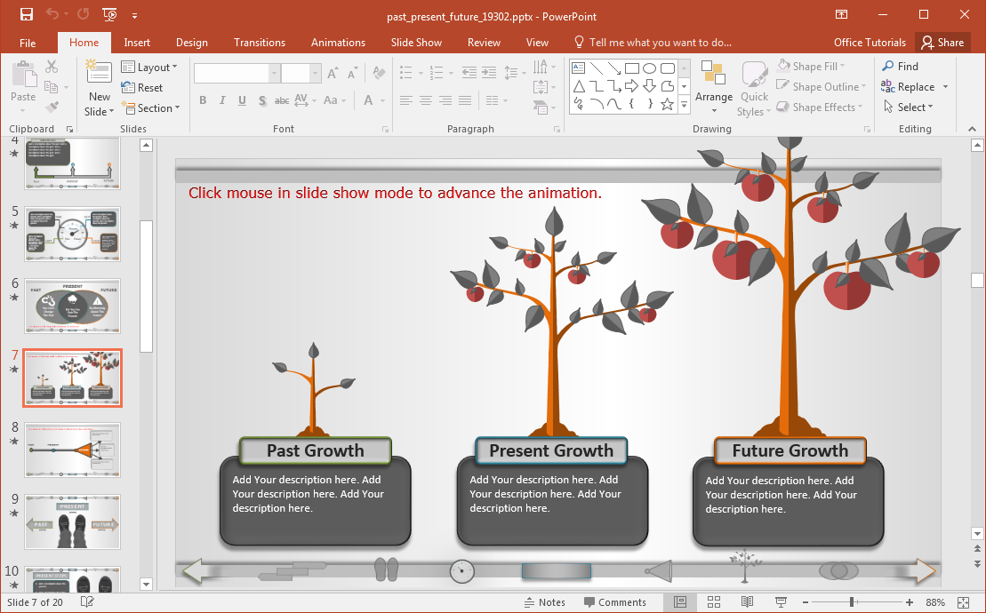 Interactive Past Present Future PowerPoint Template