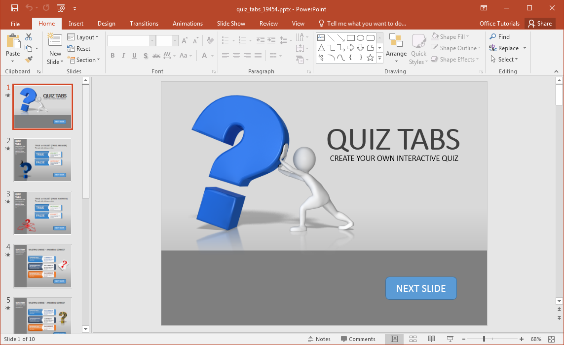 how to make ppt for quiz