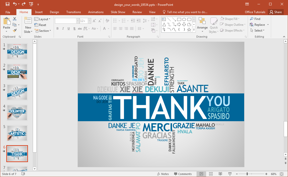 Animated Design Your Words PowerPoint Template