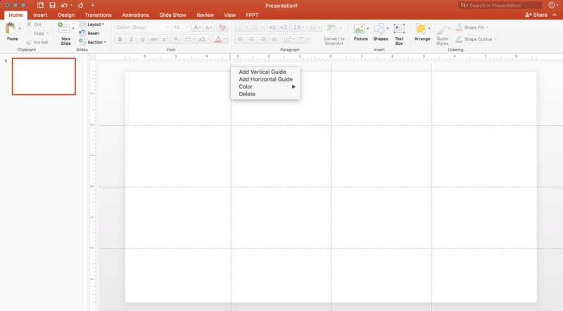 Gridlines In PowerPoint 2016 For Mac