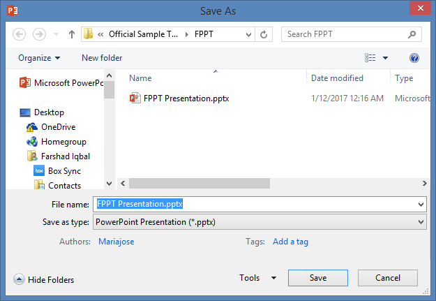 what is the extension of a powerpoint presentation file