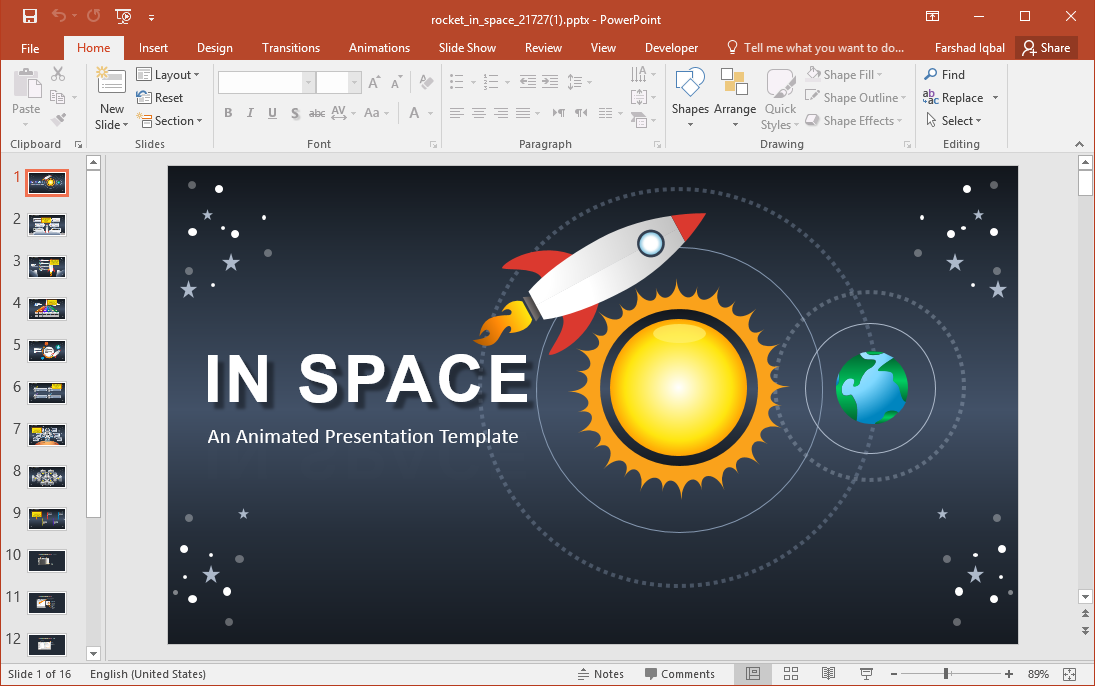 Space Themed Powerpoint Template Free