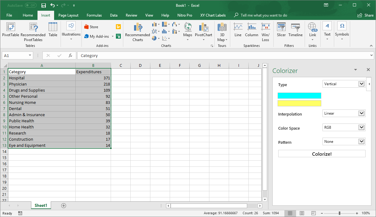 Enhance Excel Spreadsheets with Colors with Excel Colorizer