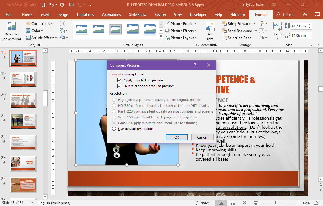 reduce file size of powerpoint presentation