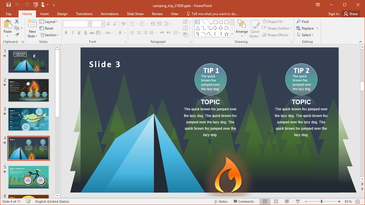 Animated Camp Trip Powerpoint Template