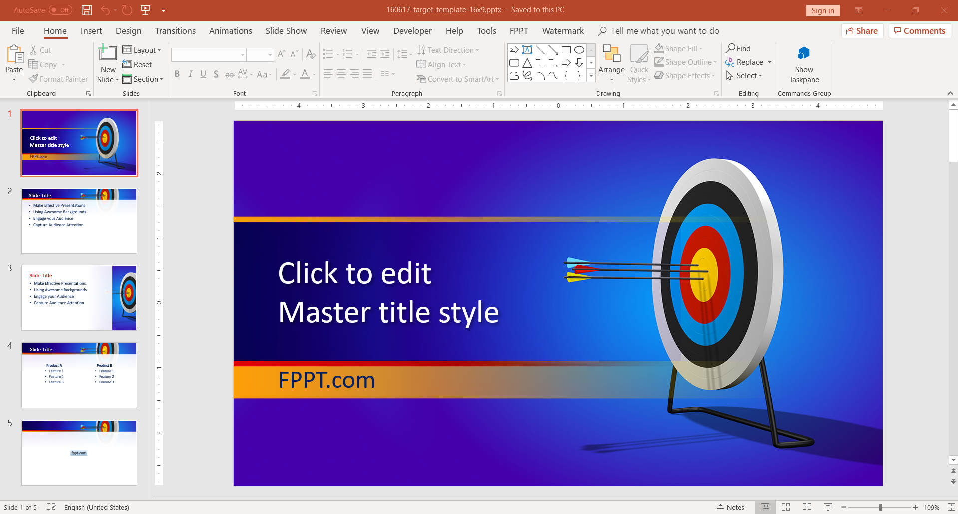 Animated Target Goal Powerpoint Template Fppt - Riset