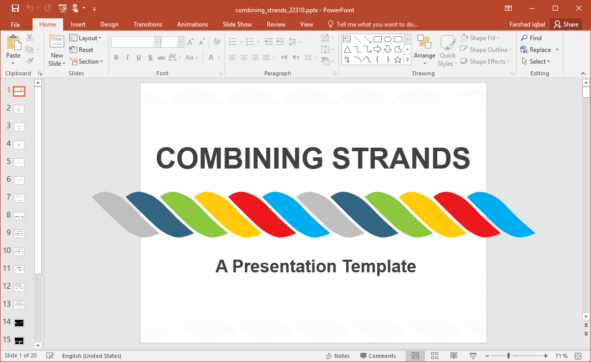 Animated Combining Strands PowerPoint Template