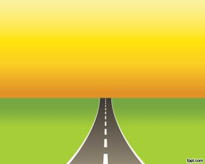 Free Road PowerPoint template with a clean road illustration